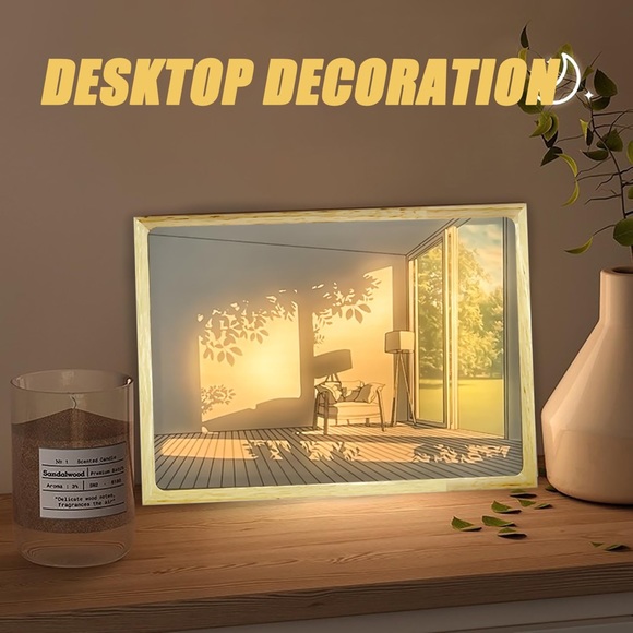 Lighting Painting Decoration, 3-Color Acrylic Adjustable LED Glowing Photo Frame - Picture 6 of 10